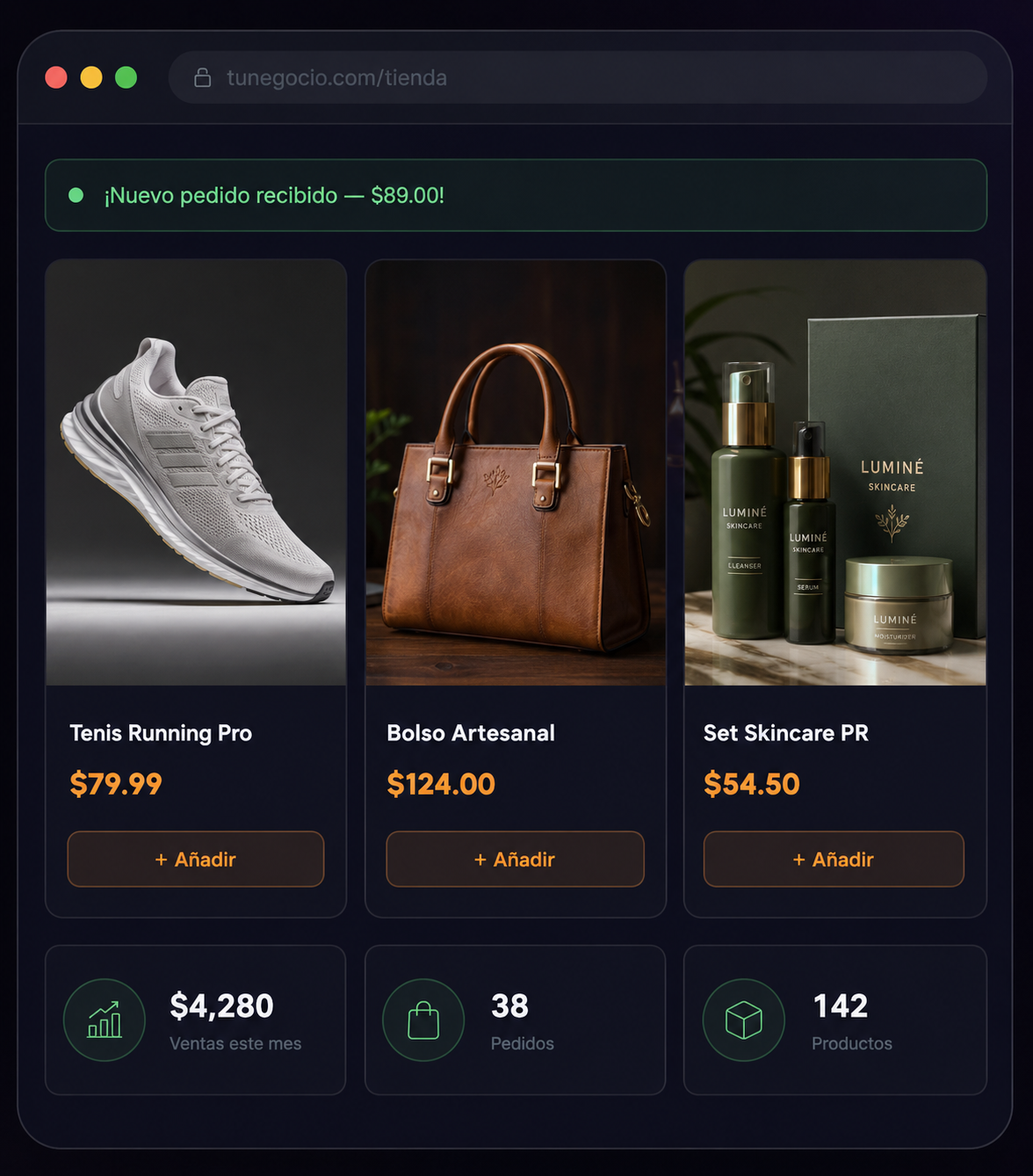 Ejemplo de tienda online en Puerto Rico con productos, precios y pedidos en tiempo real